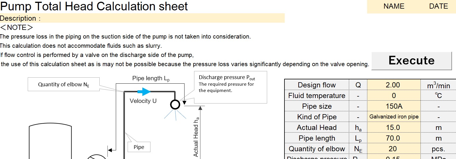 【How to calculate】 Total Head for pump (Pressure Loss) しんめエンジニアリング