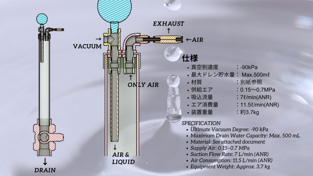 仕様_気水分離機能付き真空発生装置